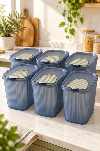 6-Piece Kitchen Food Organizer Set with Removable Dividers and Covers