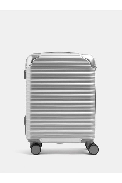 Striped Travel Suitcase L