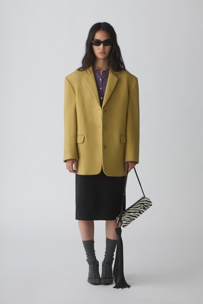 Yellow Gina Cashmere Blazer Jacket