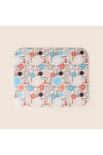 Soft Tableware Patterned Dish Drying Cover - Colorful - 35X45 cm