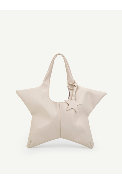Cream Stella, Star Shaped, Star Charm Gift, Hand and Shoulder Bag