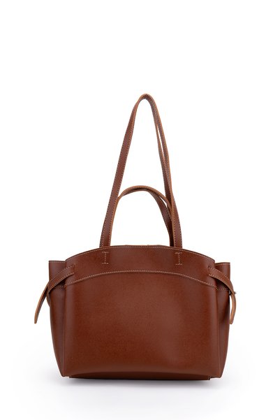 Leather Sole Women's Shoulder Bag with Makeup Bag and Side Belt Detail