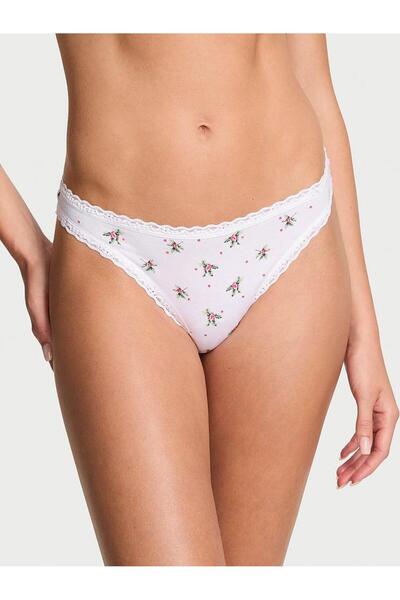 Flexible Cotton Lace Waist Thong