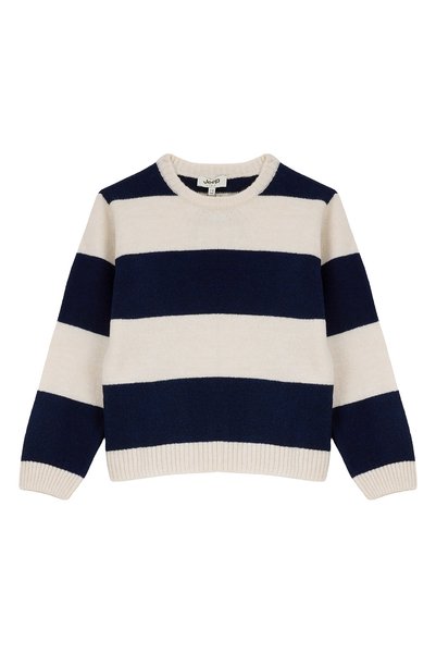 Sweater, 5-6 Years, Ecru - Navy Blue