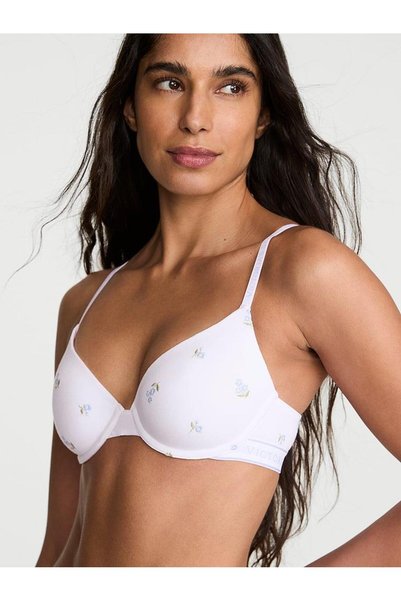 Embroidered Lightly Padded Demi Bra
