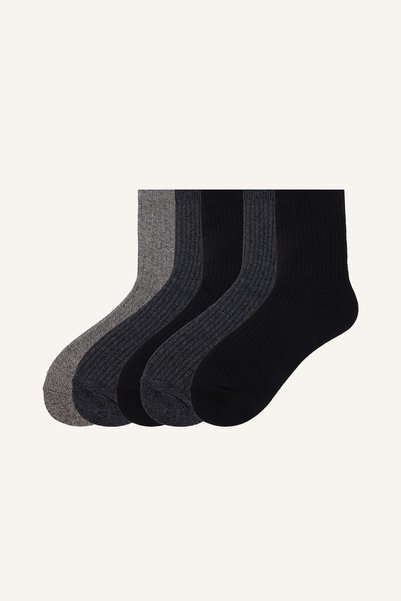 5-Piece Ribbed Long Socks for Boys I6832A8Ns
