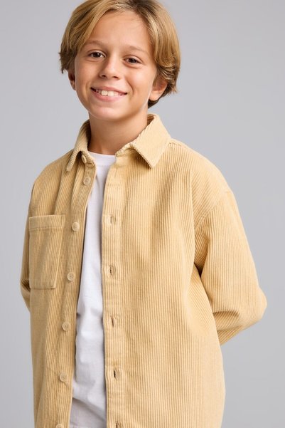 100% Cotton Crew Neck Pocket Corduroy Long Sleeve Shirt for Boys H8647A826Wn