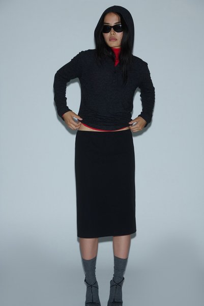Smoked Luca Hooded Knitted Blouse