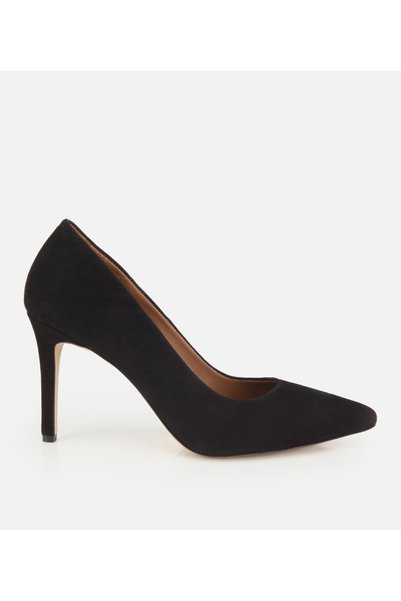 Women's Suede Leather Black High Thin Heeled Stiletto