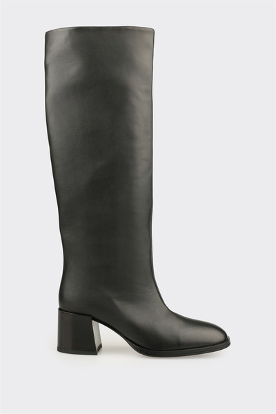 Black Leather Women's Casual Boots