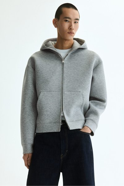 Hooded and Zippered Scuba Top Loose Fit