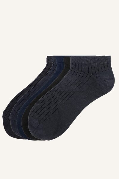 Men's 5-Piece Ribbed Cotton Bootie Socks I4836Axns