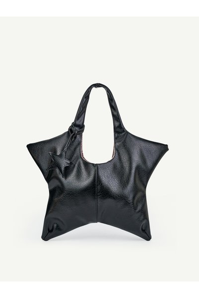 Black Stella, Star Shaped, Star Charm Gift, Hand and Shoulder Bag