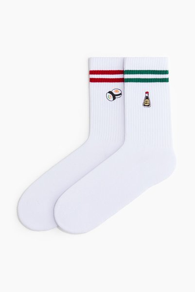 2-Pack of Socks with Motif Detail
