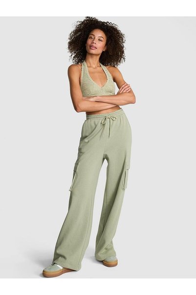 Ivy Fleece Wide Leg Cargo Sweatpants