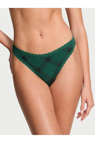 Flexible Cotton Lace Waist Thong