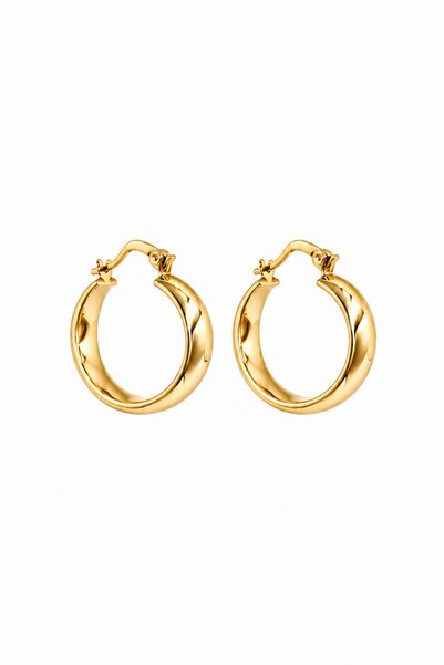 Yellow Color 2 cm Hoop Earrings