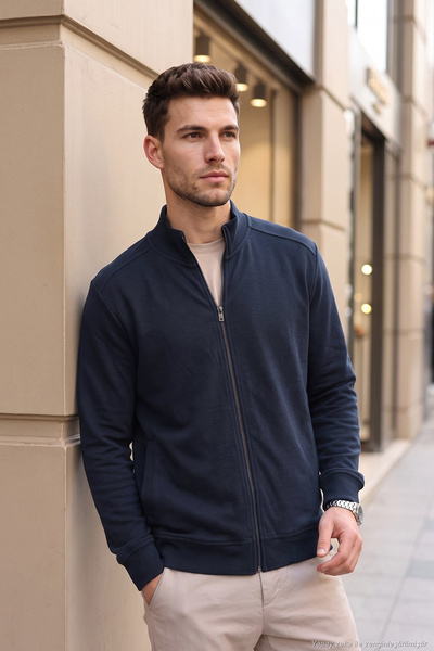 Cotton Regular Fit Stand Collar Pocket Cardigan Men's Cardigan 5905891
