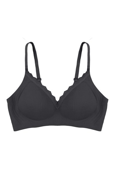 Women's Ribbed Laser Seamless Lace Detailed Padded Bra
