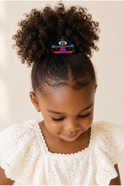 Girl's Elastic Halloween Hair Clip with Witch Figure, Multi-Colored