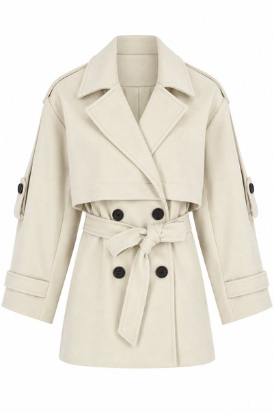 Stone Cashmere Trench Coat - 9669