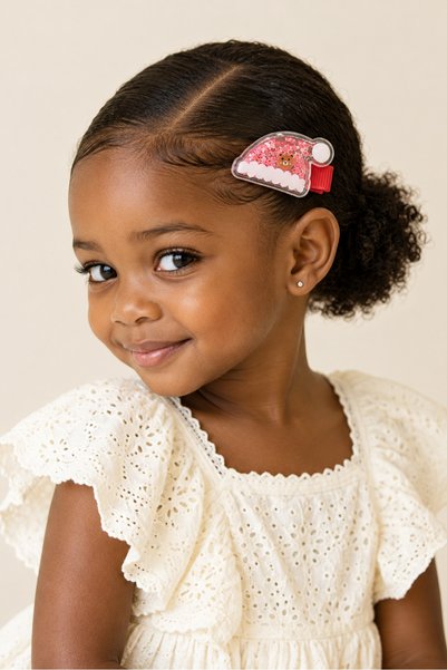 Girl's Hat Figured Christmas Clip with Hat Clip
