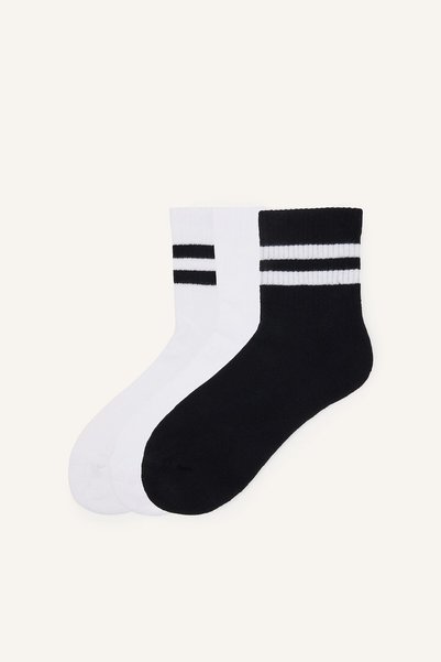 Men's 3-Piece Striped Cotton Socks I4827Axns
