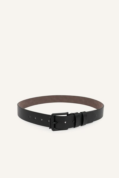 Men's Rectangular Buckle Faux Leather Jean Belt J0886Axns