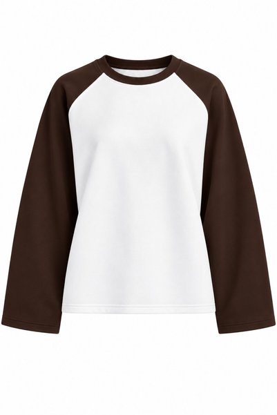 Brown Raglan Sleeve Oversize Model Tshirt - 4271