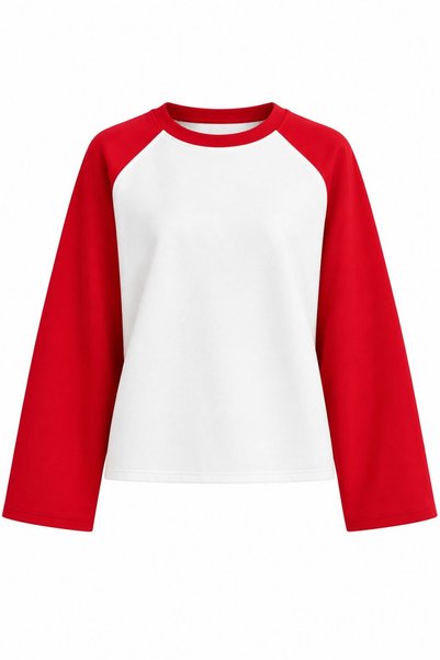 Red Raglan Sleeve Oversize Model Tshirt - 4271