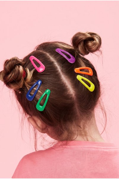 Girl's 6-piece triangle neon hair clip set