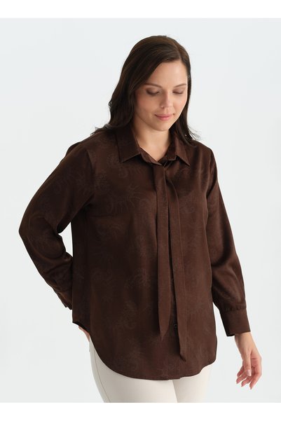 Blouse, 44, Brown