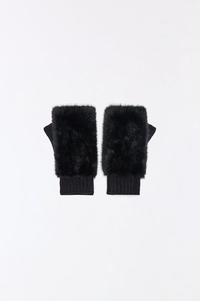 Knitted Faux Fur Gloves