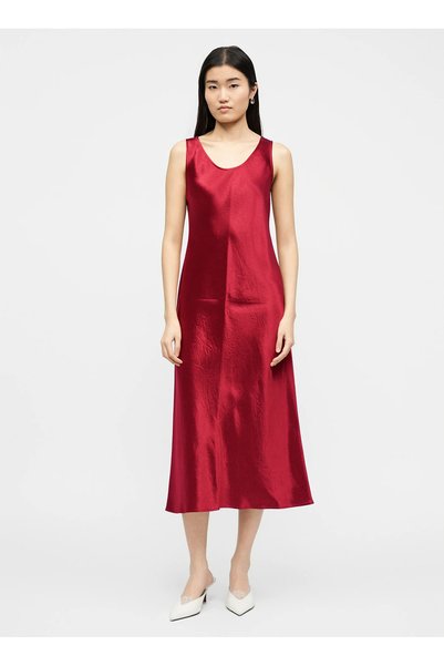 Burgundy Women's Round Neck Dress 2616221017600