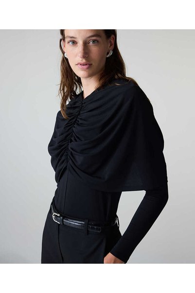 Double-Piece Look Drawstring T-Shirt