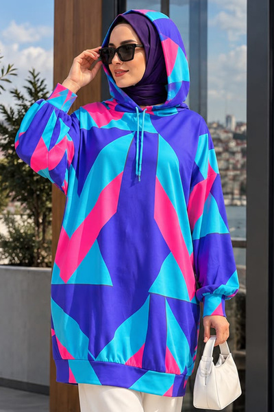 4125 Oversize Sweat Dress - Cobalt Blue
