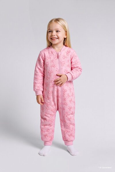 100% Cotton 1.6 Tog Patterned Printed Jumpsuit for Baby Girl I4229A526Wn