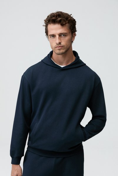 Enrique men's navy blue hooded sweatshirt