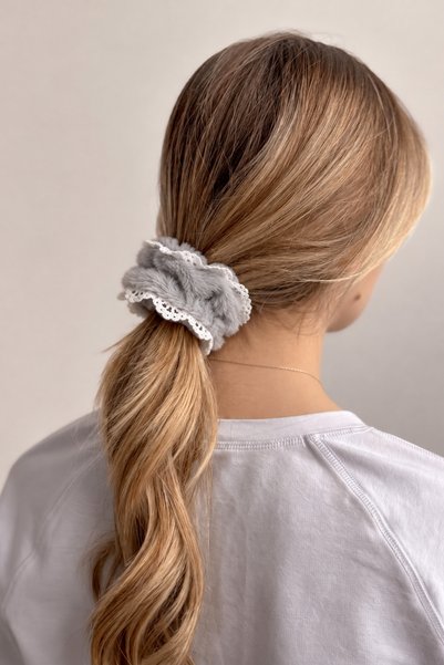 Lace Plush Rubber Buckle Blue