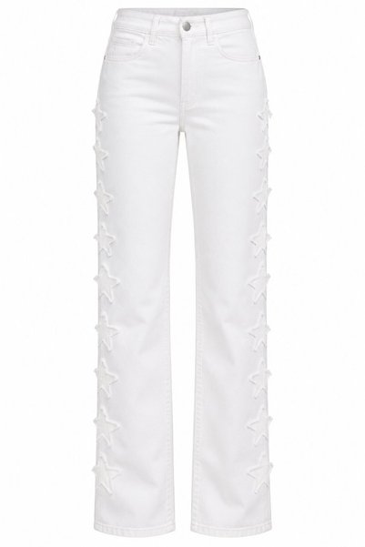 White Jeans with Star Detail on the Sides - 2Y0960