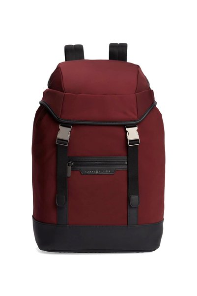 Burgundy Men's Backpack Th Nylon Flap Backpack