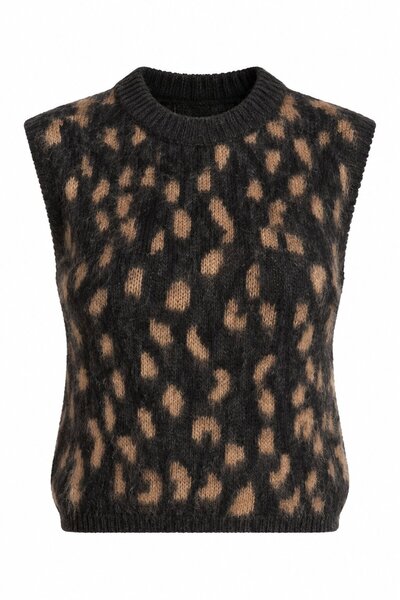 Anthracite-Mustard Basic Knitwear Sweater - 2Y241002