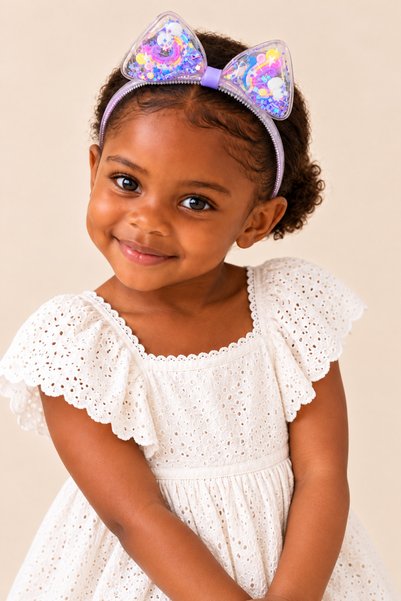 Rainbow Figured Sequin Transparent Crown Purple