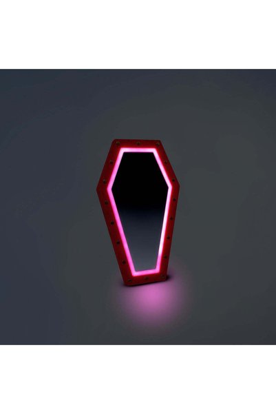 Coffin-Shaped Lighted Mirror