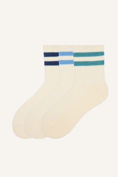 3-Piece Striped Cotton Winter Socks for Boys I6831A8Ns