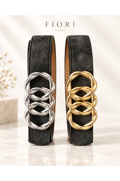 Suede Leather Women's Trouser Belt with United Ring Buckle, Jacket Belt, Dress Belt, Shirt Belt