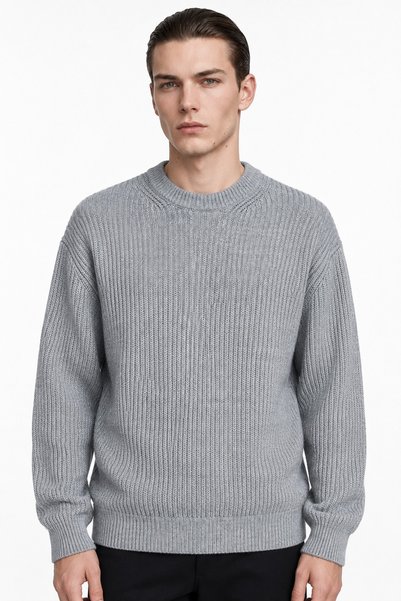 Men's Crew Neck Knitted Patterned Knitwear Sweater