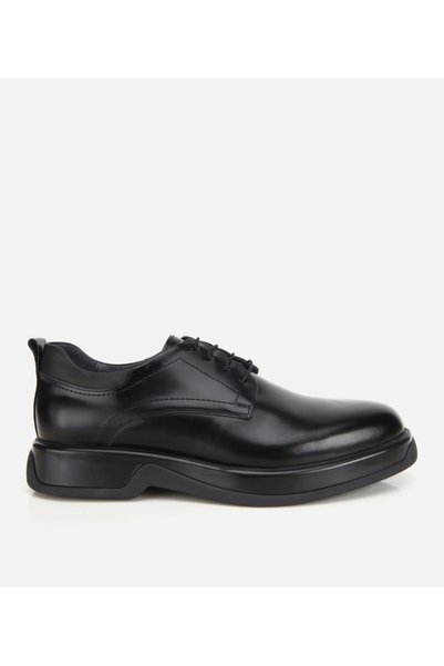 Men's Leather Black Limited Classic Shoes with Sole Detail