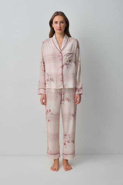 Siera Shirt Collar Pajama Set