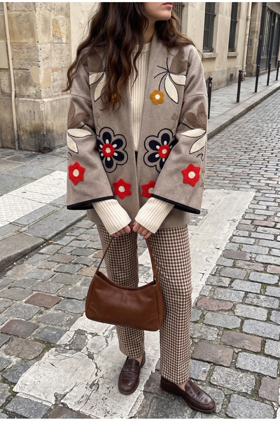 Mink Embroidered Vintage Cashmere Jacket